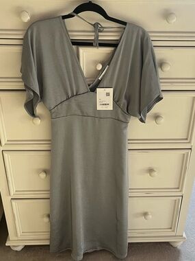 OAK + FORT SATIN MIDI DRESS